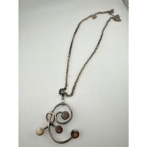 Vintage Sterling Erik Dennung Danish Modernist Curved Pendant